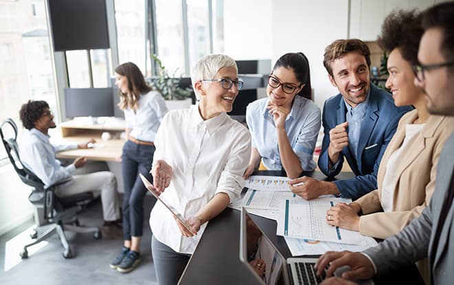 Entrepreneurs and business people conference in modern meeting room